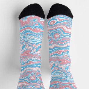 Chaussette Drapeau de la Trans Pride Trippy Boho Super Wavy