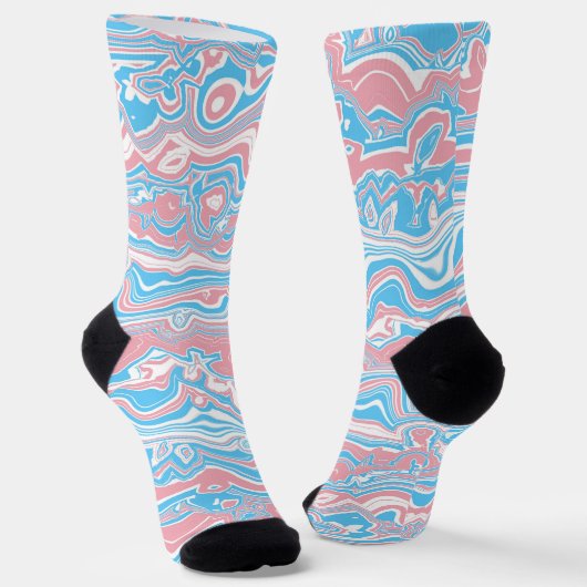 Chaussette Drapeau de la Trans Pride Trippy Boho Super Wavy (Angulaire)