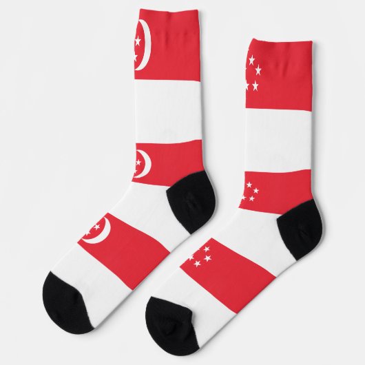 Chaussette Drapeau de Singapour (Gauche)