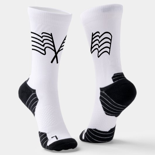 Chaussette Drapeau de sport de course minimal agité (Angulaire)