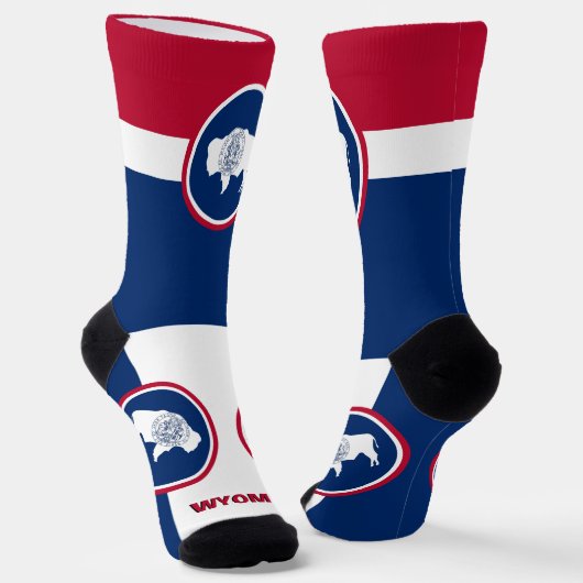 Chaussette Drapeau du Wyoming Patriotic, États-Unis Premium (Angulaire)