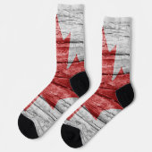 Chaussette Drapeau en bois du Canada (Gauche)