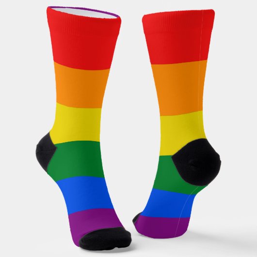 Chaussette drapeau gay pride couleurs rayures clouage de fenê (Angulaire)