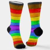 Chaussette Drapeau gay pride inclusif SlipperyJoe ru texturé (Angulaire)