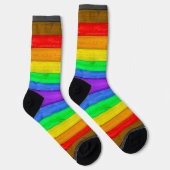 Chaussette Drapeau gay pride inclusif SlipperyJoe ru texturé (Droite)
