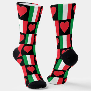 Chaussette Drapeau Italien Coeur Motif Italie National Pride