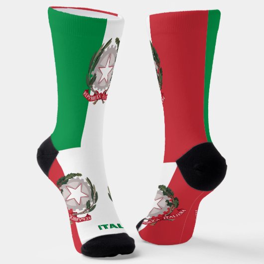 Chaussette Drapeau italien Patriotique, Italie durable Premiu (Angulaire)