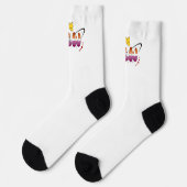 Chaussette Drapeau lesbien coucher de soleil papillon WLW (Gauche)