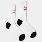 Chaussette Drapeau lesbien coucher de soleil papillon WLW (Droite)