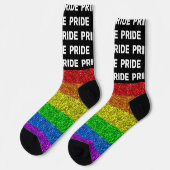 Chaussette Drapeau LGBT parties scintillant éclatante fierté  (Gauche)
