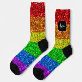 Chaussette Drapeau LGBT vibrante parties scintillant arc-en-c (Gauche)