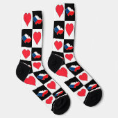 Chaussette Drapeau national de Tchéquie Motif de coeur Républ (Droite)