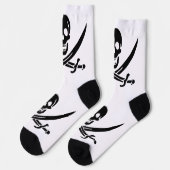 Chaussette Drapeau pirate crâne épées croisées (Gauche)