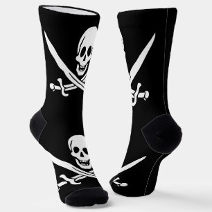 Chaussette Drapeau pirate crâne épées croisées