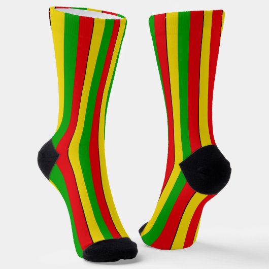 Chaussette Drapeau Rasta Couleurs striées (Angulaire)