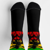 Chaussette Drapeau Rasta Rayé Palmiers Tropicaux (Haut)