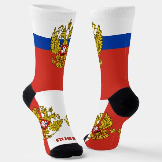 Chaussette Drapeau russe patriotique, Russie durable Premium (Angulaire)