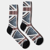 Chaussette Drapeau rustique UK rouge bleu étincelants parties (Droite)