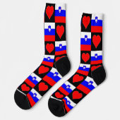 Chaussette Drapeau slovène Amusement Coeur Slovénie Fierté na (Gauche)