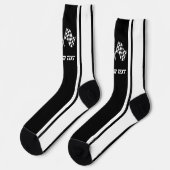 Chaussette Drapeaux de voiture de course à rayures blanches - (Gauche)