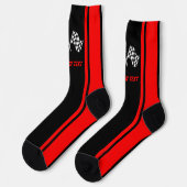 Chaussette Drapeaux de voiture de course à rayures rouges - P (Gauche)