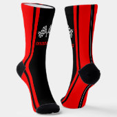 Chaussette Drapeaux de voiture de course à rayures rouges - P (Angulaire)