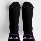 Chaussette Drapeaux de voiture de course à rayures violettes (Haut)