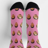 Chaussette Drôle cadeau pour maman - Custom 2 Face Photo Rose (Haut)