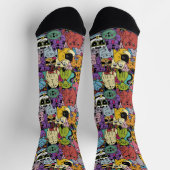 Chaussette Drôle Cats Illustration Couleur personnalisée (Haut)