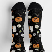 Chaussette Drôle Chats d'Halloween et Citrouilles (Haut)