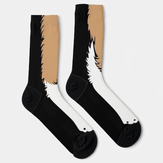 Chaussette Drôle chien mignon chiot jambe pied patte (Droite)