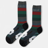 Chaussette Drôle de lama « Fleece Navidad » avec des rayures (Gauche)