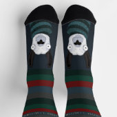 Chaussette Drôle de lama « Fleece Navidad » avec des rayures (Haut)