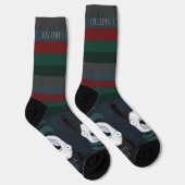 Chaussette Drôle de lama « Fleece Navidad » avec des rayures (Droite)