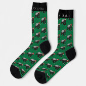 Chaussette Drôle de Noël Blaireau Vert Fêtes (Gauche)