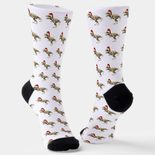 Chaussette Drôle de T-Rex Santa Dinosaure Noël