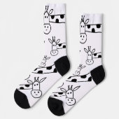 Chaussette Drôle Giraffe Line Dessin Doodles Quirky (Gauche)