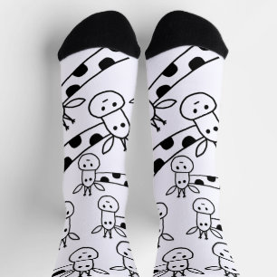 Chaussette Drôle Giraffe Line Dessin Doodles Quirky