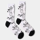 Chaussette Drôle Giraffe Line Dessin Doodles Quirky (Droite)