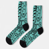 Chaussette Drôle maman chat pattes (Gauche)