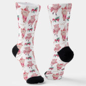 Chaussette Drôle Motif des Cochons de Noël (Angulaire)