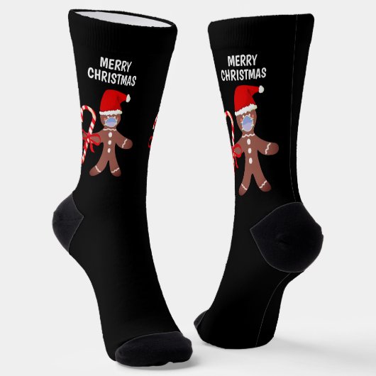 Chaussette Drôle Noël Gingerbread Père Noël Mens (Angulaire)