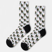 Chaussette Drôle St. Patrick's Day Dachshund (noir & bronzage (Gauche)