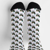 Chaussette Drôle St. Patrick's Day Dachshund (noir & bronzage (Haut)