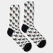 Chaussette Drôle St. Patrick's Day Dachshund (noir & bronzage (Droite)