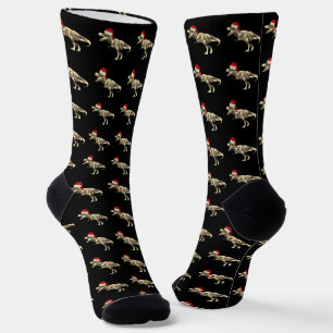 Chaussette Drôle T-Rex Père Noël Dinosaur Noël