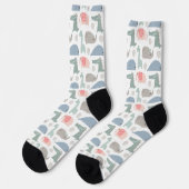 Chaussette Drôle Visage mignon Doodle Motif animal (Gauche)