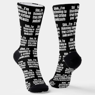 Chaussette Drôle Vrai Crime Podcast Fan Noir