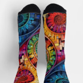 Chaussette Dubman fait du design : Tourbillons de Fibonacci l (Haut)
