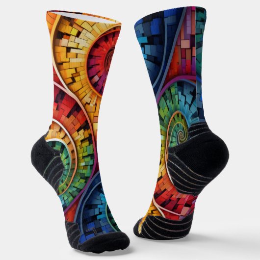 Chaussette Dubman fait du design : Tourbillons de Fibonacci l (Angulaire)